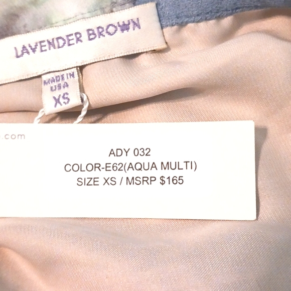 Lavender Brown "Watercolor Floral" Mini Dress in Size XS (NWT) - Picture 8 of 10